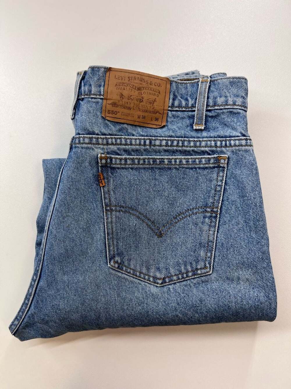 Vintage Levis 550 Orange Tab Mens W38 L36 Blue Jeans Relaxed Fit Tapered